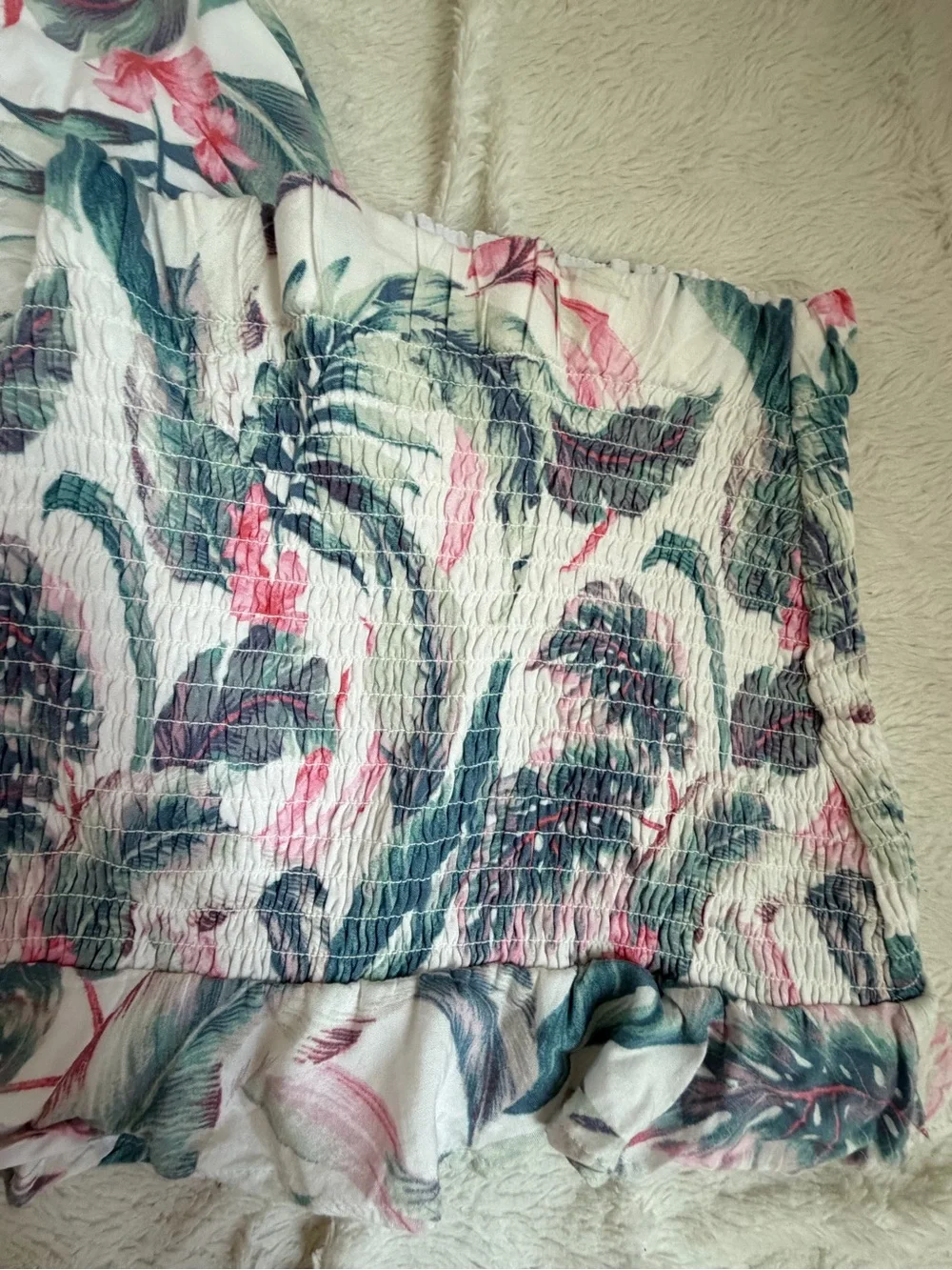 Abercrombie Kids Girls Tropical Floral Print Smocked Skirt Set Size 7-8